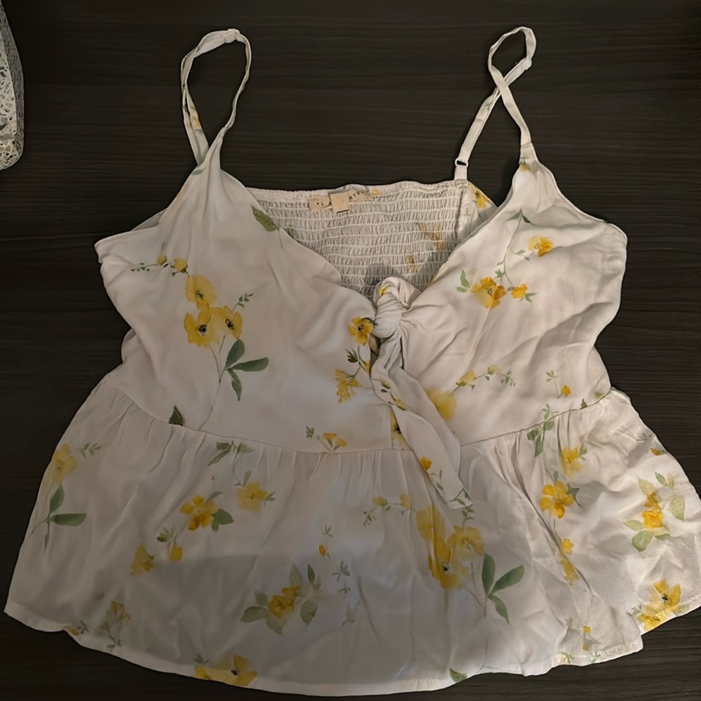 Yellow flowered tank top